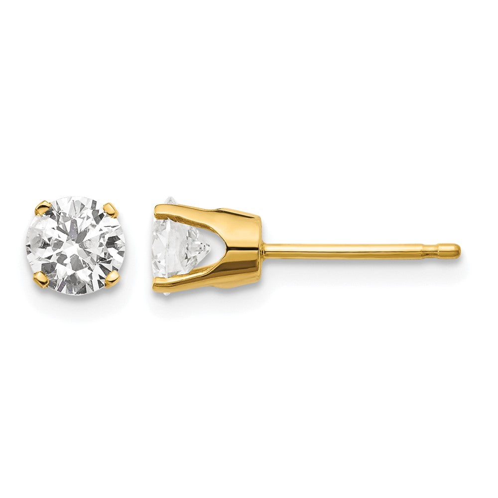 14ky .85ct. I2 K-L Diamond Stud Push-on Post Earrings - WBC