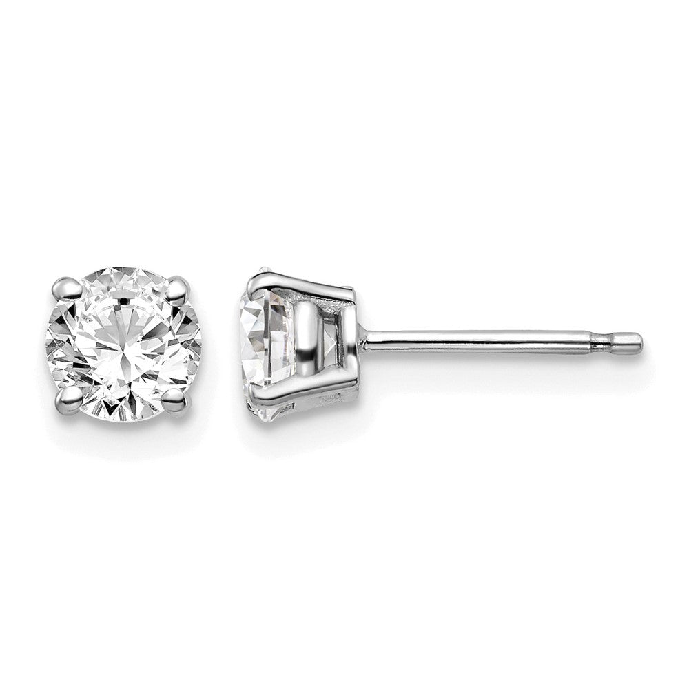 14kw 1.00ct I1 J-K Diamond Stud Push-on Post Earrings - WBC