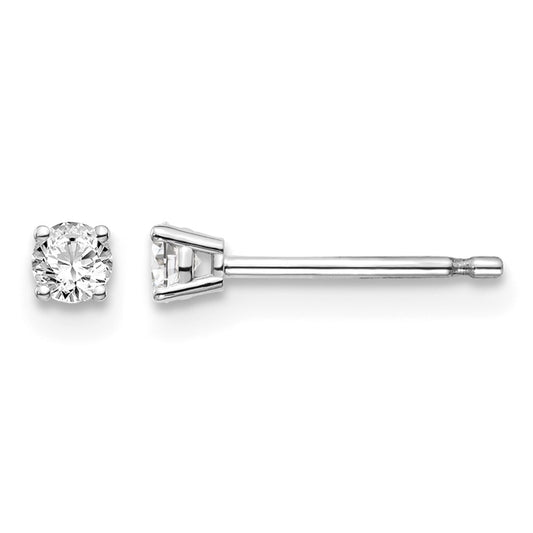 14kw .15ct I1 J-K Diamond Stud Push-on Post Earrings - WBC