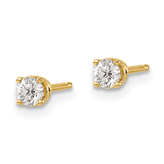 14y 20ct I1 J-K Diamond Stud Push-on Post Earrings - WBC