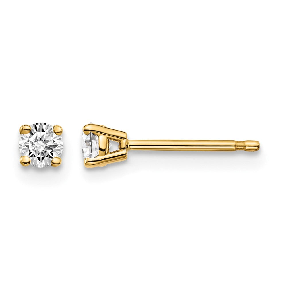14y .20ct. I1 J-K Diamond Stud Push-on Post Earrings - WBC