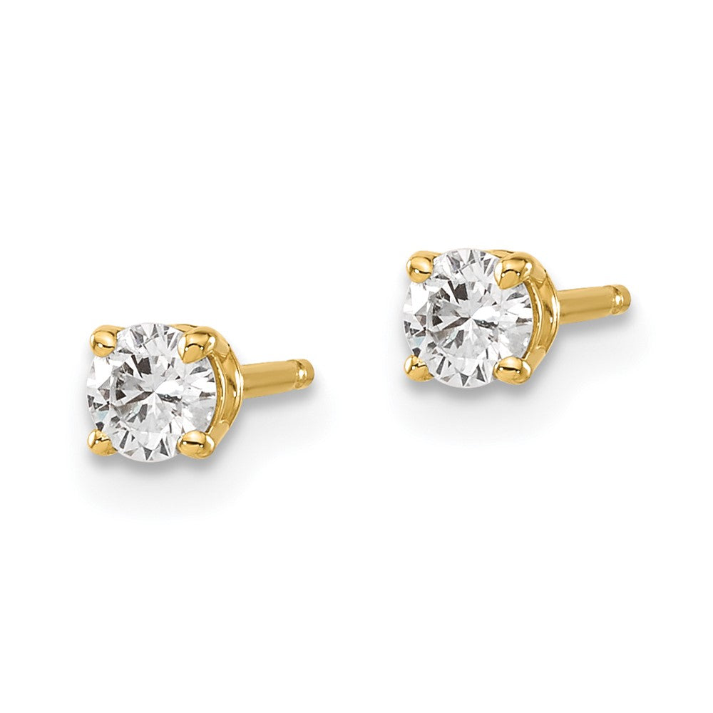 14y .25ct. I1 J-K Diamond Stud Push-on Post Earrings - WBC