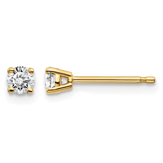 14y 25ct I1 J-K Diamond Stud Push-on Post Earrings - WBC