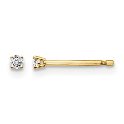 14y .05ct. I1 J-K Diamond Stud Push-on Post Earrings - WBC