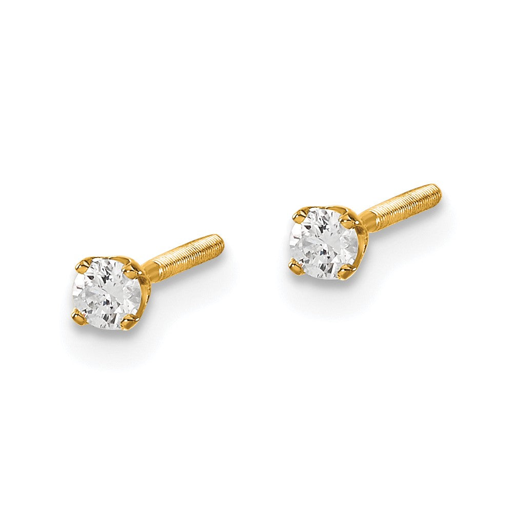 14ky .10ct. VS2/SI1 G-I Diamond Stud Thread on/off Post Earrings - WBC