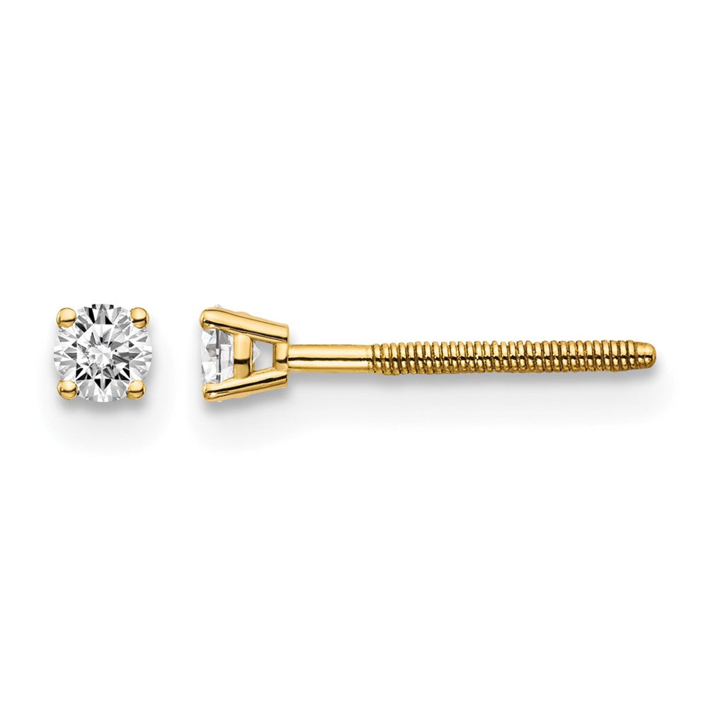 14ky .10ct. VS2/SI1 G-I Diamond Stud Thread on/off Post Earrings - WBC
