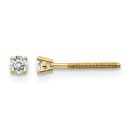14ky .10ct. VS2/SI1 G-I Diamond Stud Thread on/off Post Earrings - WBC