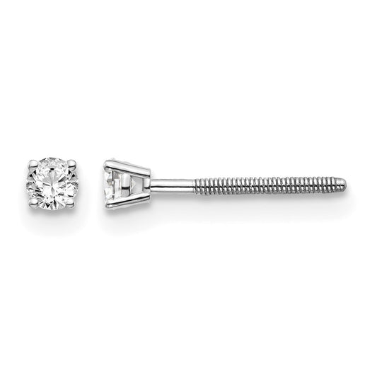 14kw .10ct VS2/SI1 G-I Diamond Stud Thread on/off Post Earrings - WBC