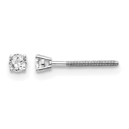 14kw .10ct SI3 G-I Diamond Stud Thread on/off Post Earrings - WBC