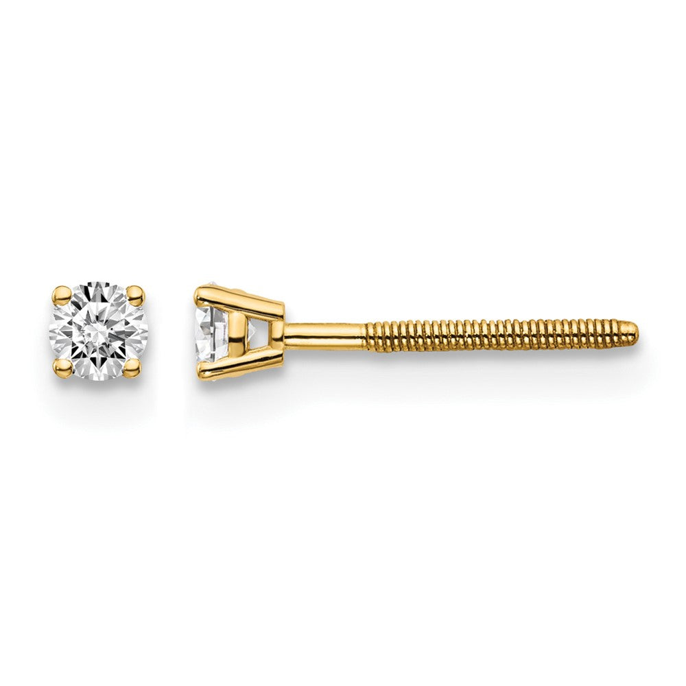 14ky .15ct. SI3 G-I Diamond Stud Thread on/off Post Earrings - WBC