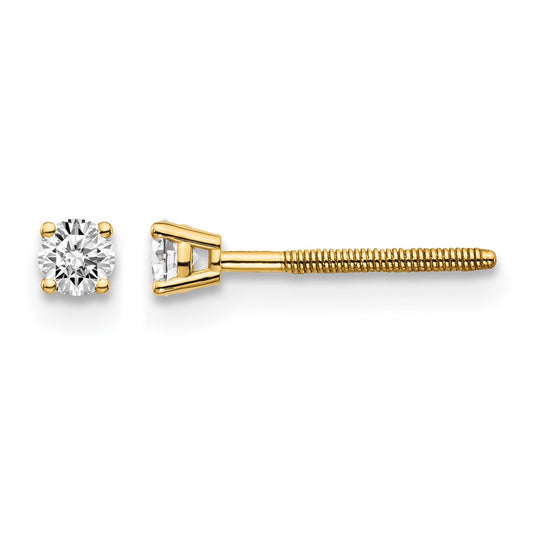 14ky .15ct. SI3 G-I Diamond Stud Thread on/off Post Earrings - WBC