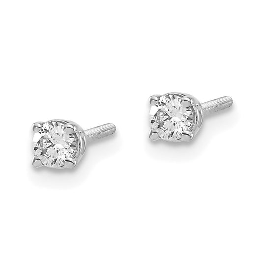 14kw .20ct VS2/SI1 G-I Diamond Stud Thread on/off Post Earrings - WBC