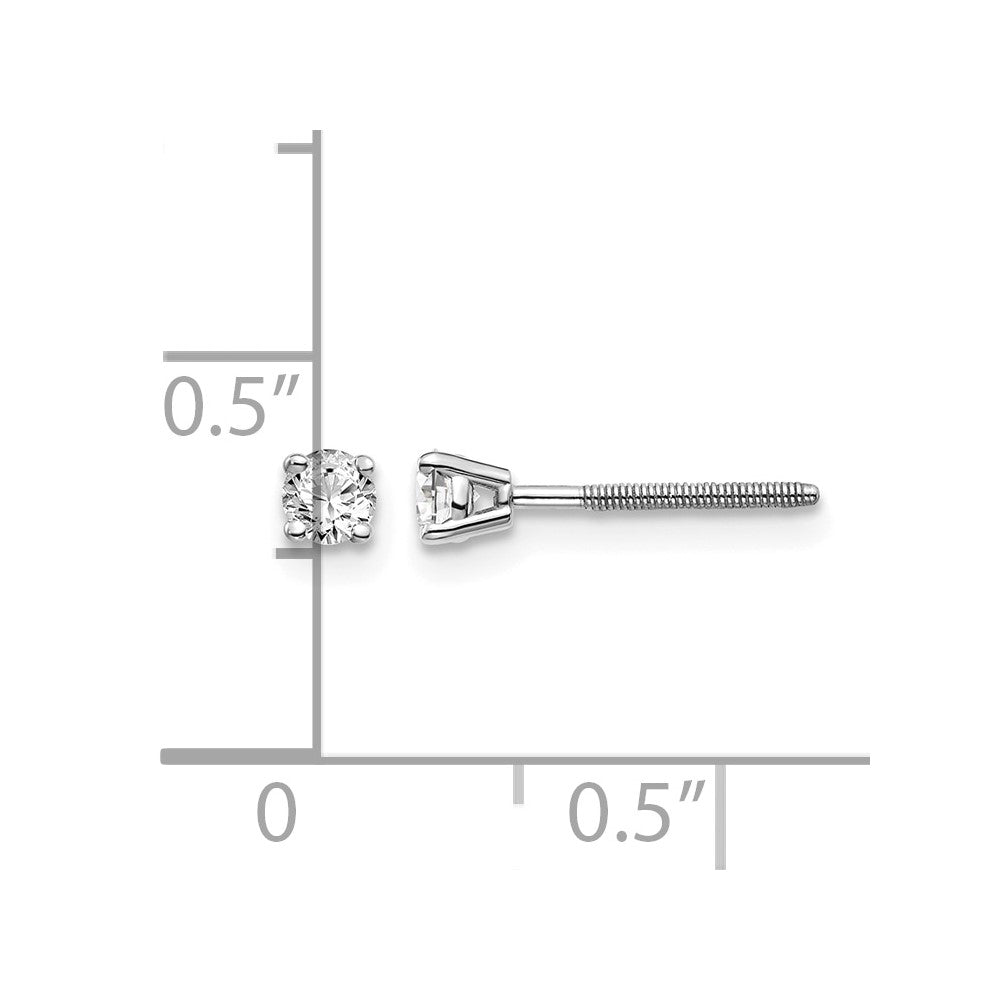 14kw .20ct VS2/SI1 G-I Diamond Stud Thread on/off Post Earrings - WBC