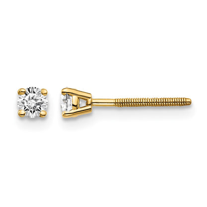 14ky .20ct. SI3 G-I Diamond Stud Thread on/off Post Earrings - WBC