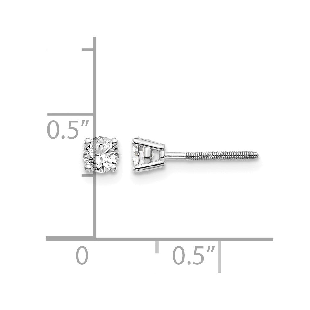 14kw .40ct SI3 G-I Diamond Stud Thread on/off Post Earrings - WBC