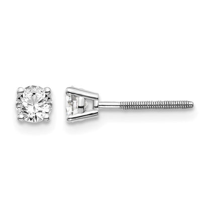 14kw .40ct SI3 G-I Diamond Stud Thread on/off Post Earrings - WBC