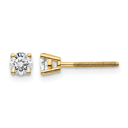14ky .40ct. VS2/SI1 G-I Diamond Stud Thread on/off Post Earrings - WBC