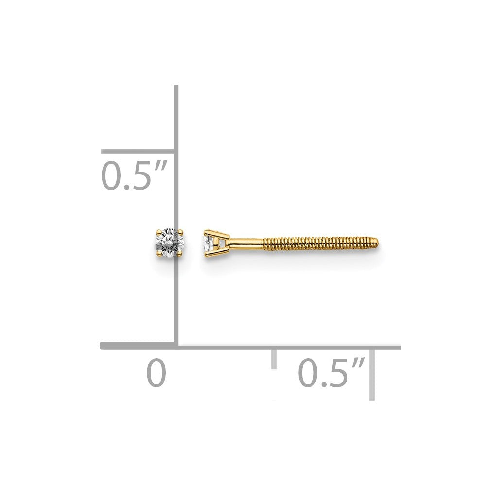 05ct VS2/SI1 G-I Diamond Stud Thread on/off Post Earrings - WBC