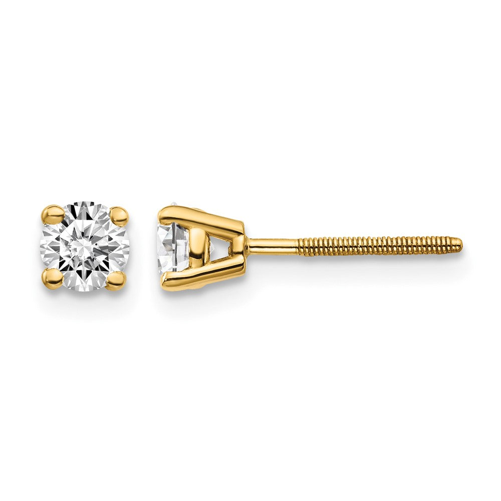 14ky .50ct. SI3 G-I Diamond Stud Thread on/off Post Earrings - WBC