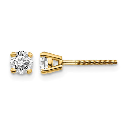 14ky .50ct. SI3 G-I Diamond Stud Thread on/off Post Earrings - WBC