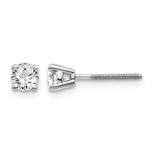 14kw .50ct SI3 G-I Diamond Stud Thread on/off Post Earrings - WBC