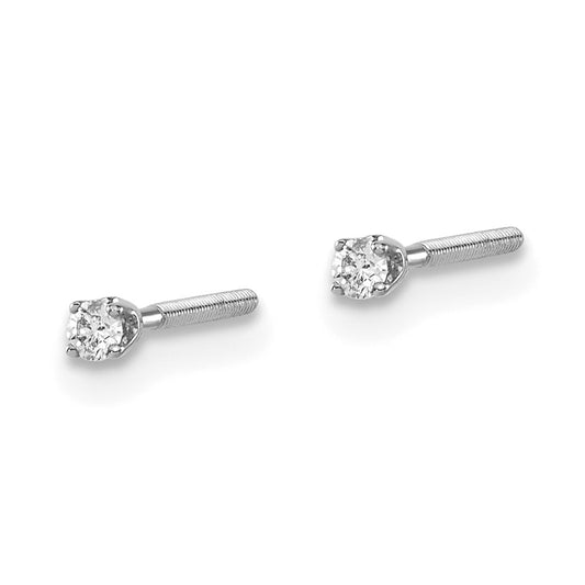 14kw .05ct VS2/SI1 G-I Diamond Stud Thread on/off Post Earrings - WBC