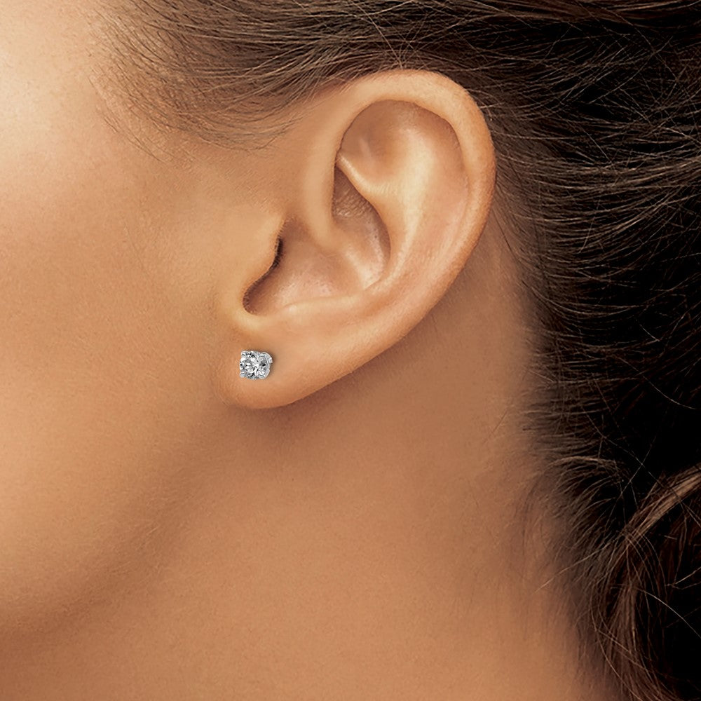 14kw .60ct SI3 G-I Diamond Stud Thread on/off Post Earrings - WBC