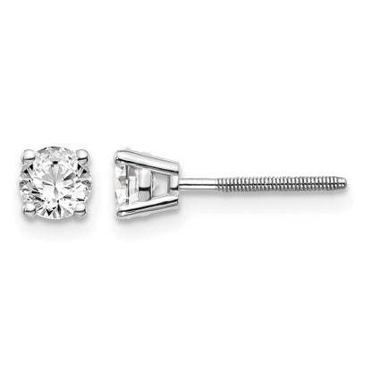 14kw .60ct SI3 G-I Diamond Stud Thread on/off Post Earrings - WBC