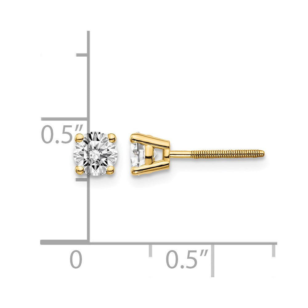 14ky .70ct. SI3 G-I Diamond Stud Thread on/off Post Earrings - WBC