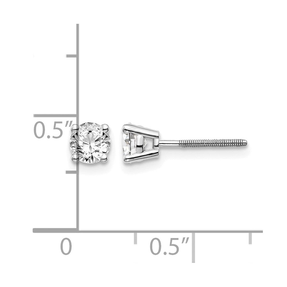 14kw .70ct SI3 G-I Diamond Stud Thread on/off Post Earrings - WBC