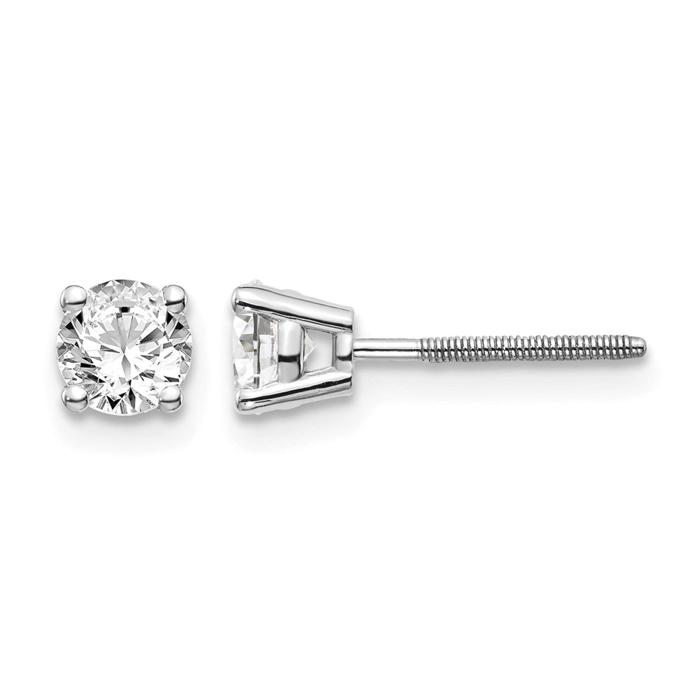 14kw .70ct SI3 G-I Diamond Stud Thread on/off Post Earrings - WBC