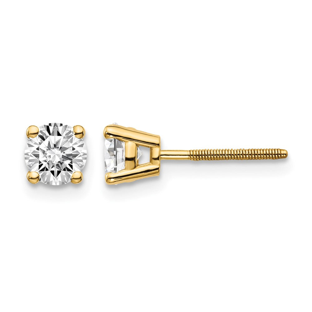 14ky .75ct. SI3 G-I Diamond Stud Thread on/off Post Earrings - WBC