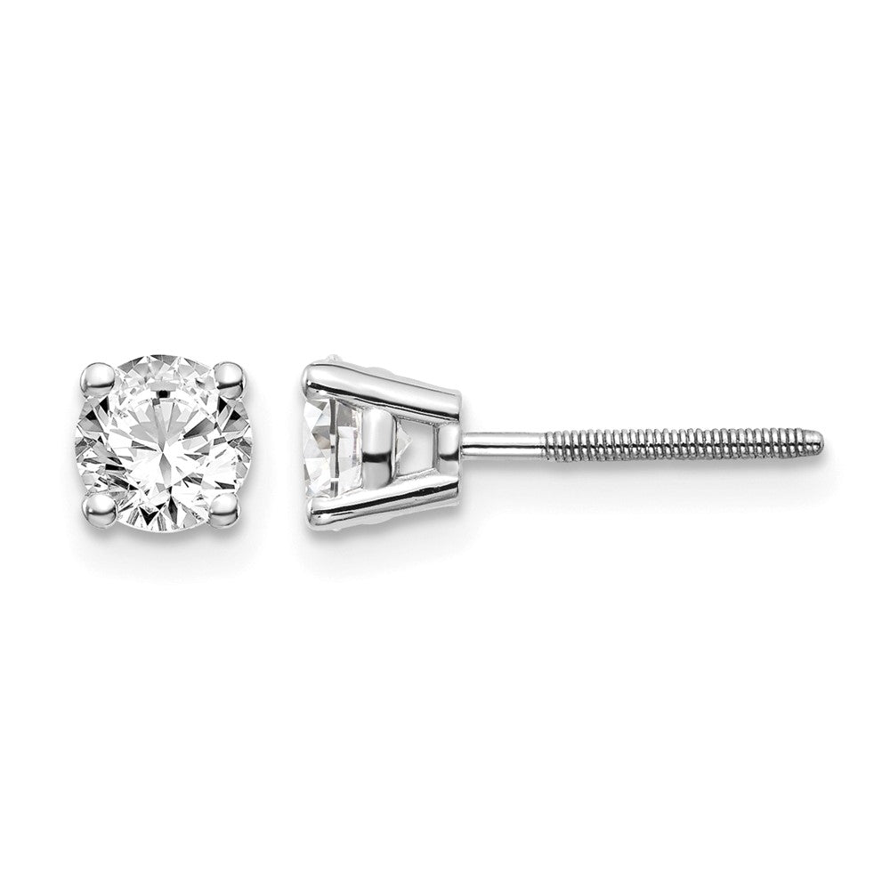 14kw .75ct SI3 G-I Diamond Stud Thread on/off Post Earrings - WBC