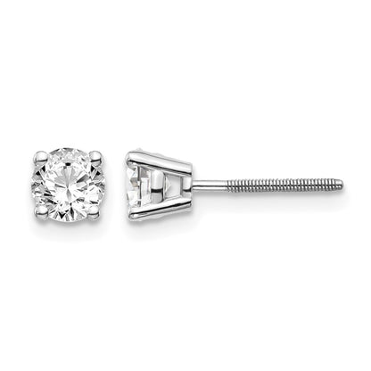 14kw .75ct SI3 G-I Diamond Stud Thread on/off Post Earrings - WBC