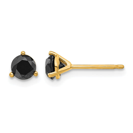 3/4 carat Black Diamond Stud Earrings - WBC