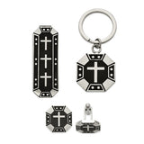 Stainless Steel Cross, Money Clip, Key Chain and Cuff Link with Black IP Box