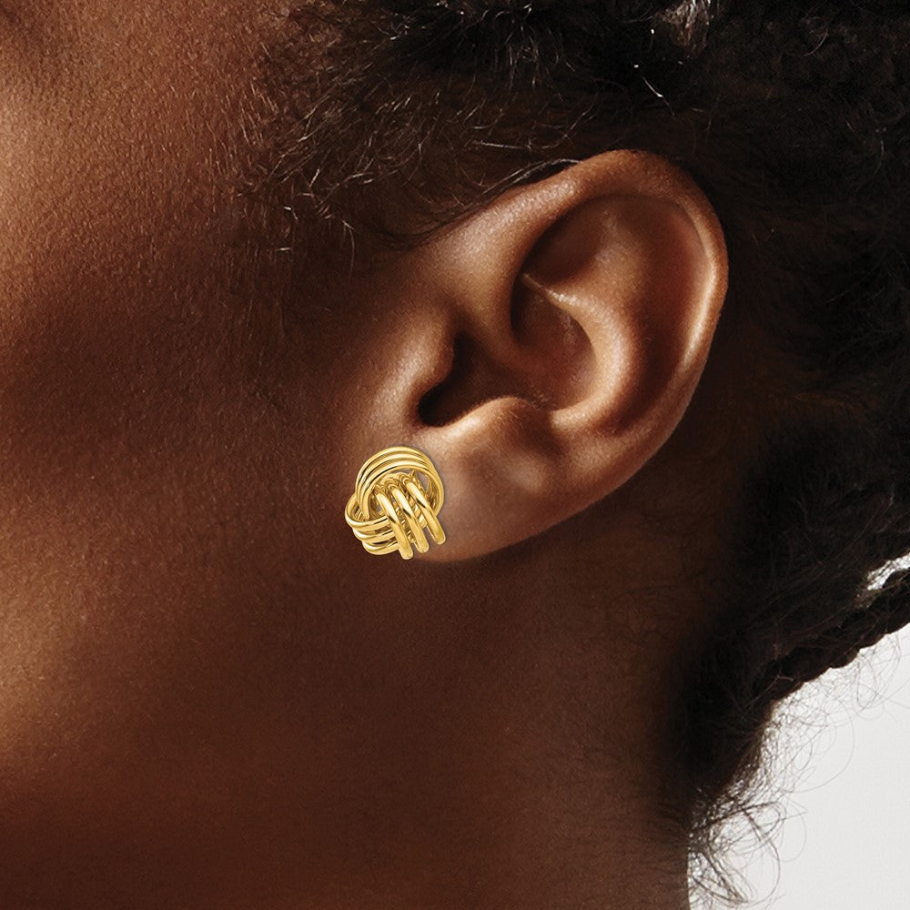 Polished Triple Love Knot Post Earrings - WBC