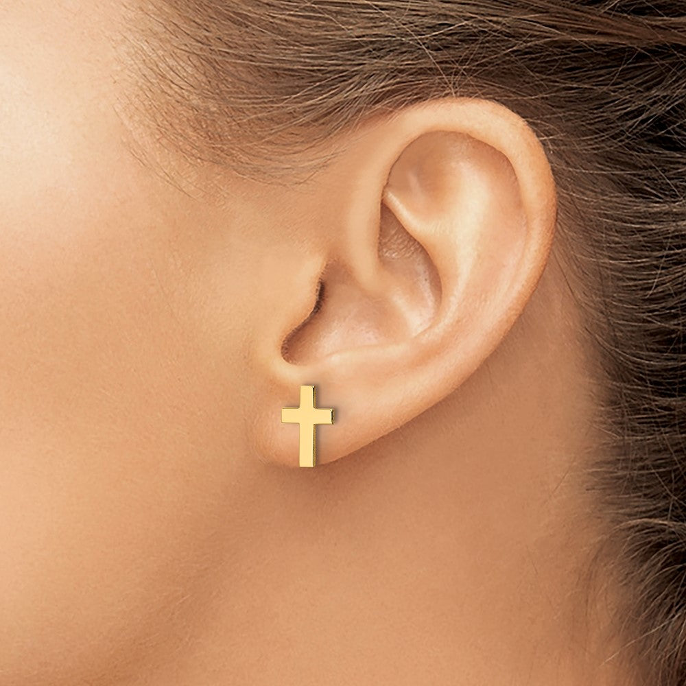Polished Cross Post Earrings - WBC