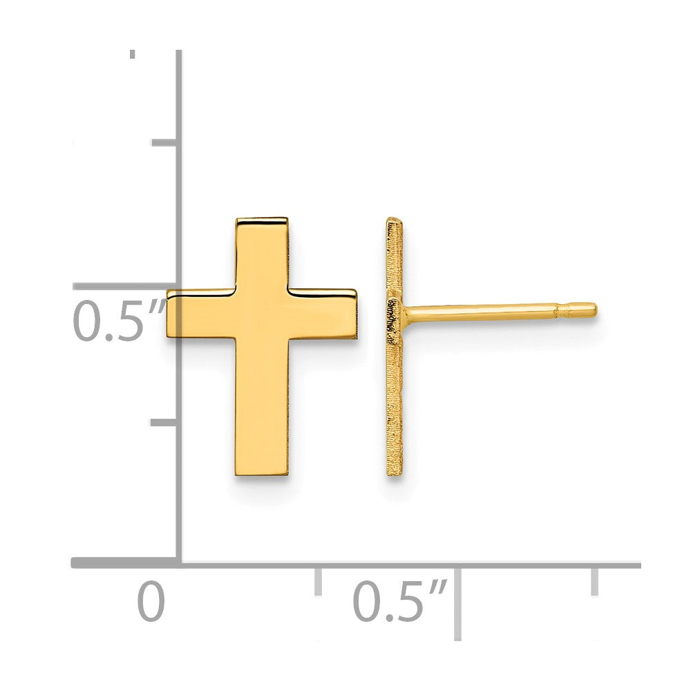 Polished Cross Post Earrings - WBC