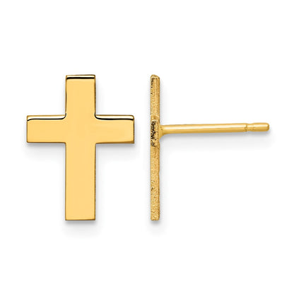 Polished Cross Post Earrings - WBC