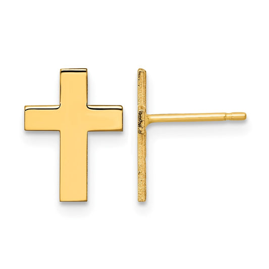 Polished Cross Post Earrings - WBC