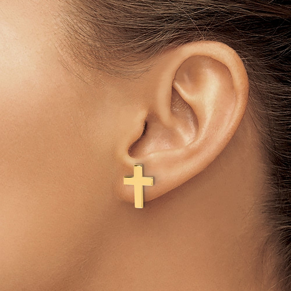 Polished Cross Post Earrings - WBC