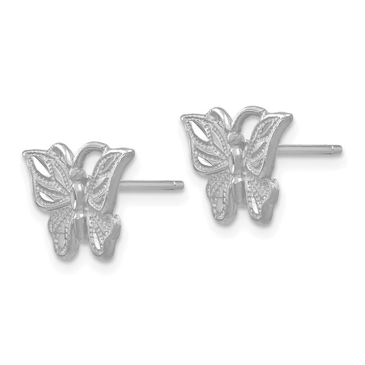Diamond-cut Butterfly Post Earrings - WBC