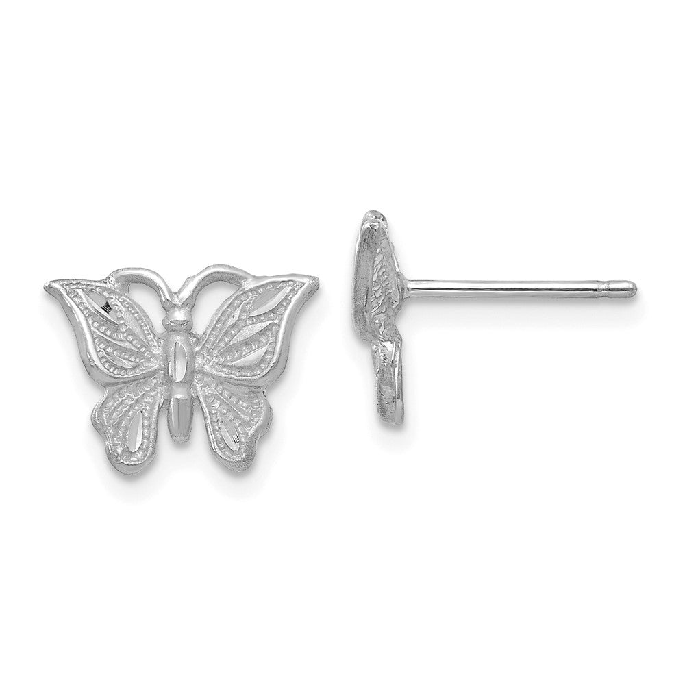 Diamond-cut Butterfly Post Earrings - WBC