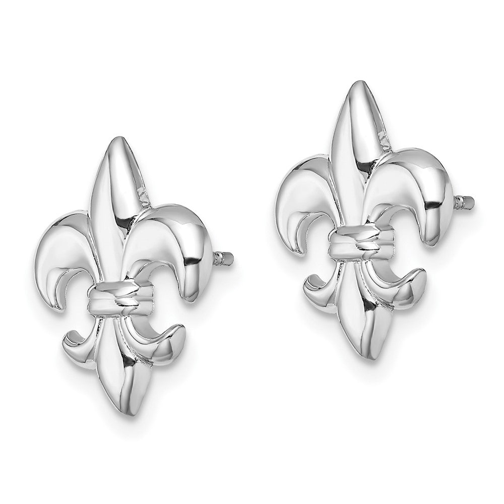 Polished Fleur-De-Lis Post Earrings - WBC