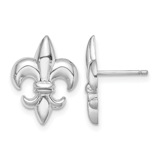 Polished Fleur-De-Lis Post Earrings - WBC