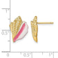 and Pink Enamel Conch Shell Post Earrings - WBC