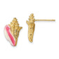 and Pink Enamel Conch Shell Post Earrings - WBC