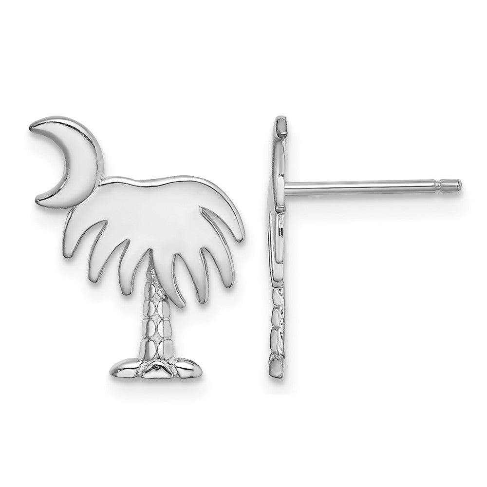 Charleston Palm Tree with Moon Post Earrings - WBC
