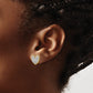 and Rhodium Diamond-cut Circles in Heart Post Earrings - WBC